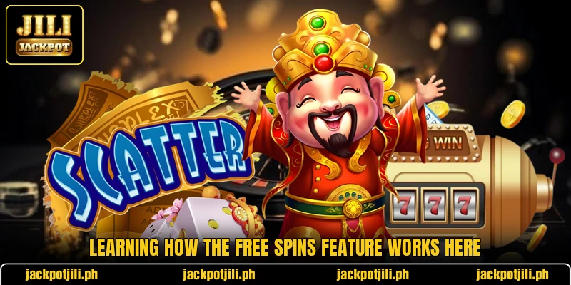 Learning how the free spins feature works here Learning how the free spins feature works here